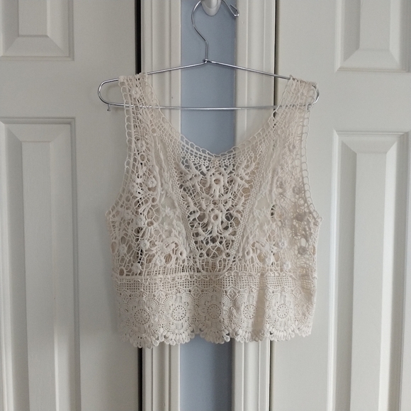 RAGA Beige Crochet Top XS - Picture 8 of 14